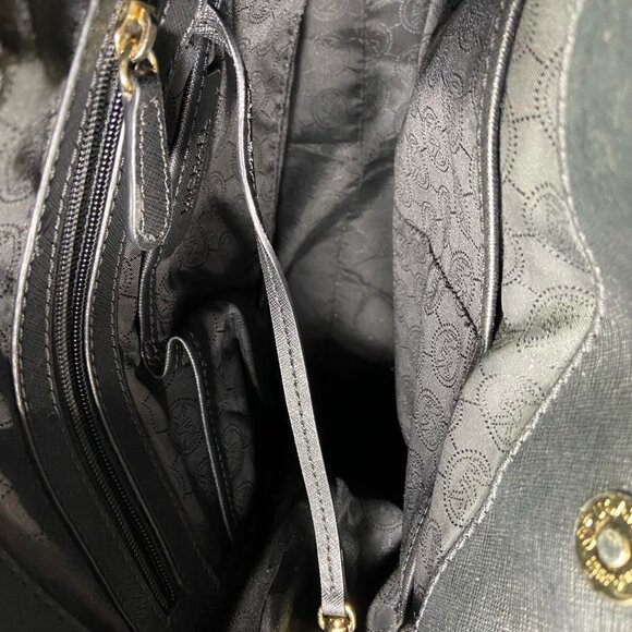 Michael Kors Hamilton Large EW Satchel Black Saffiano Leather Gold Lock - Picture 8 of 10